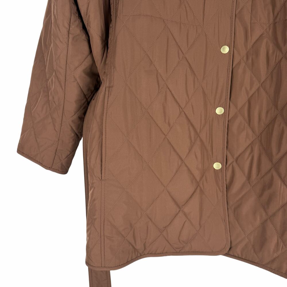 Talbots Belted Quilted Snap Button Shirt Jacket Brown Size 3X - Picture 8 of 12